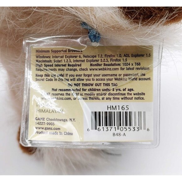 Ganz Webkinz Himalayan cat Plush HM165 New w/Code - Picture 5 of 7